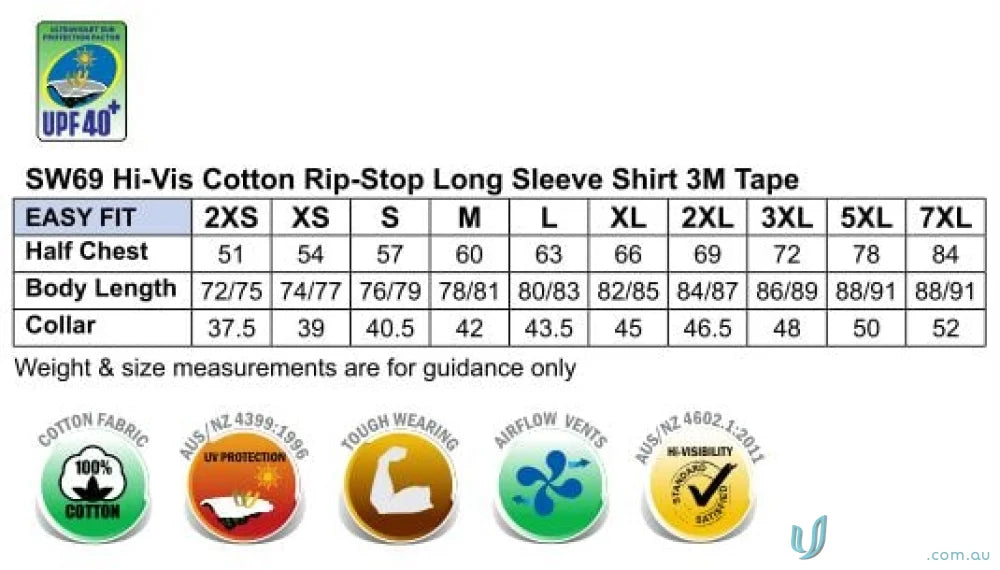 Winning Spirit SW69 AIW HiVis Rip-Stop LS Shirt 3M Tape