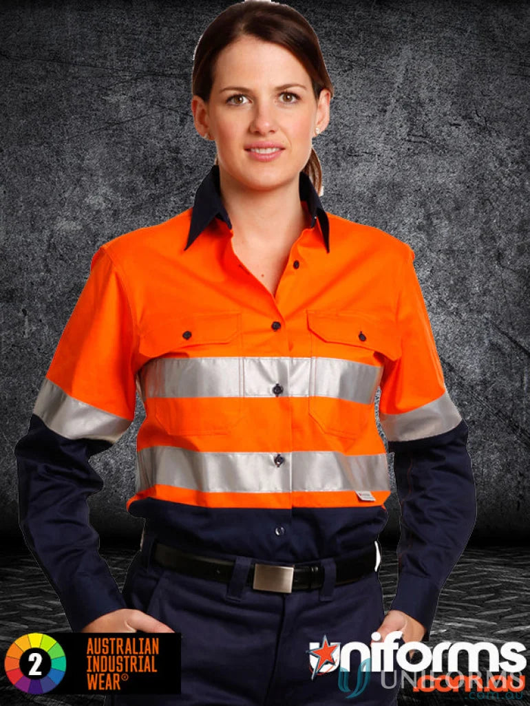 Winning Spirit SW65 AIW Ladies HiVis Taped Cool-Breeze Twill Shirt
