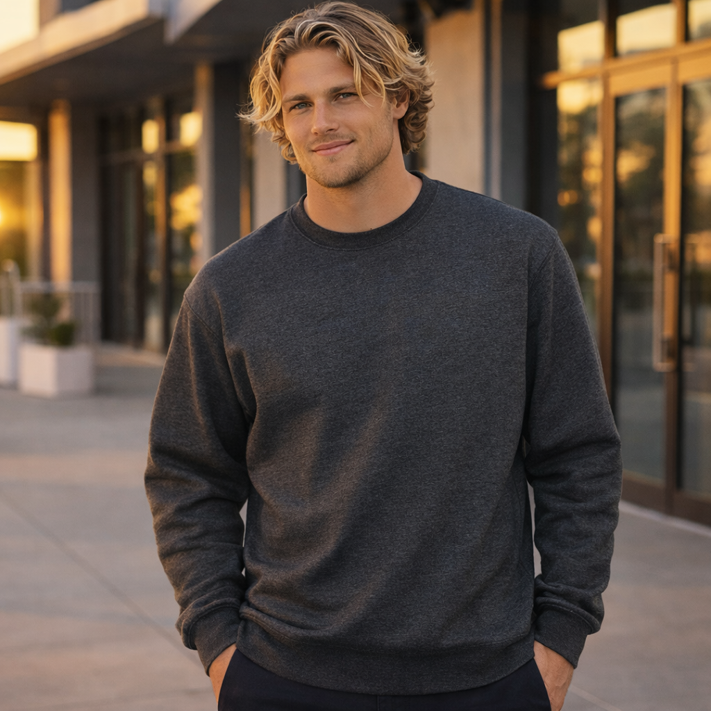 340gsm FL01 American Style Fleece Sweatshirt front product image