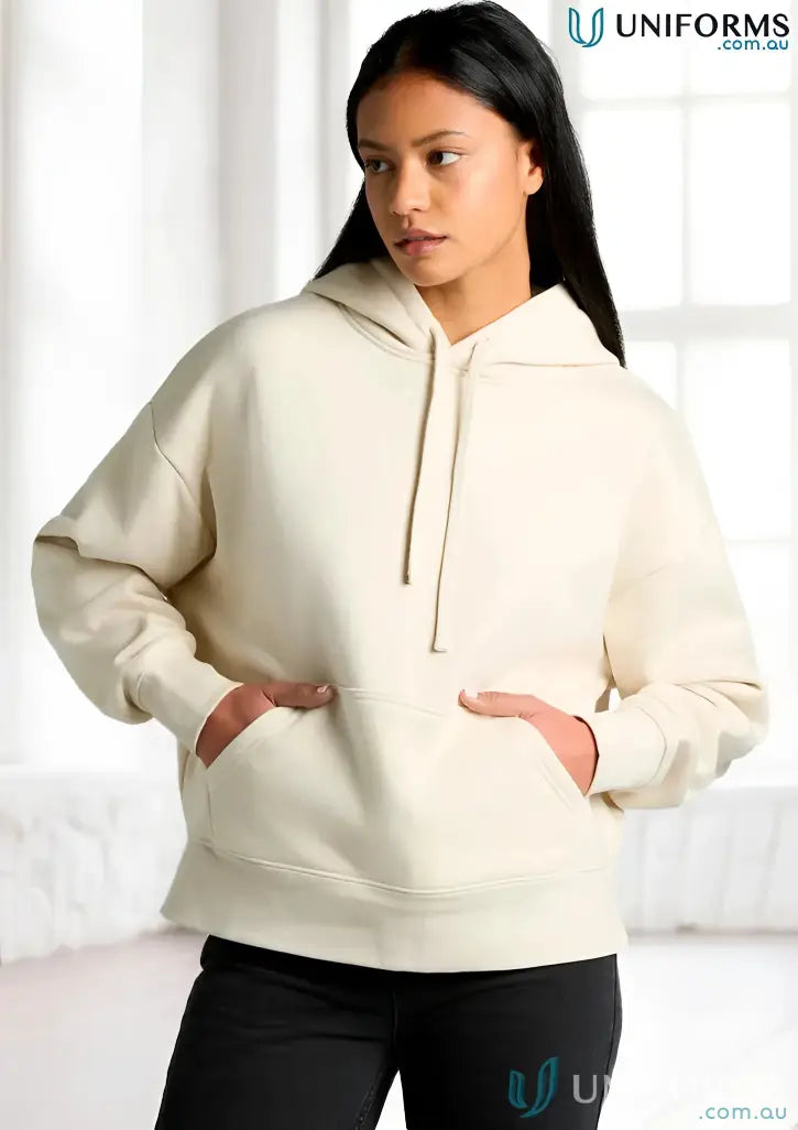 4120S-AS 4146-AS AS Womens Heavy Hoodie in Ecru