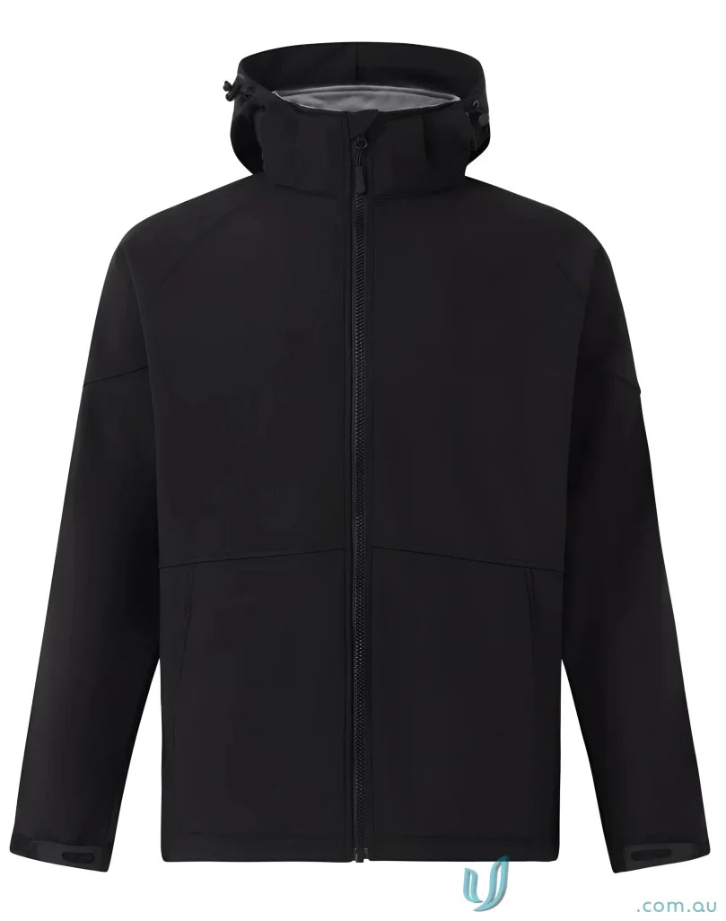 Winning Spirit JK33 Aspen Softshell Hooded Jacket in Black/Charcoal