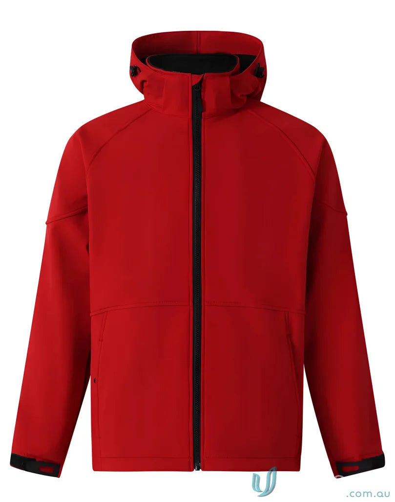 Winning Spirit JK33 Aspen Softshell Hooded Jacket in Red/Black
