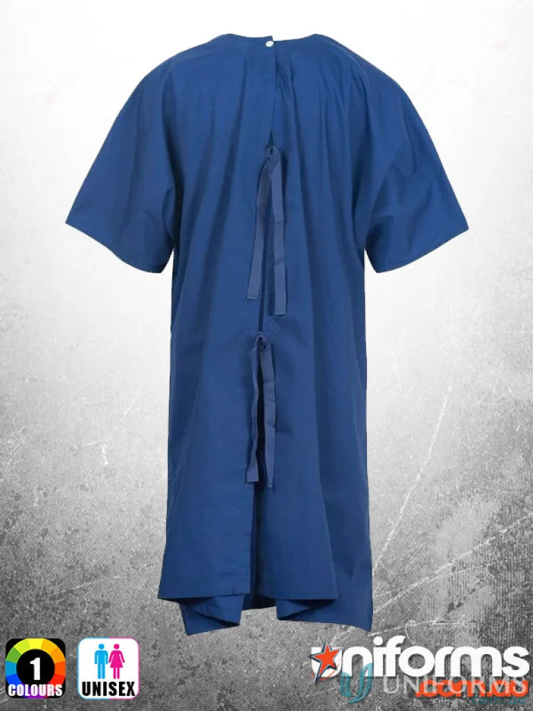 WorkCraft M811255 Bariatric Gown with Neck and Shoulder Studs in Dark Blue