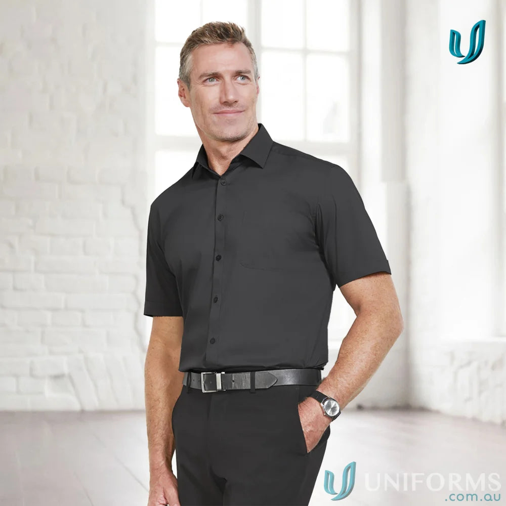 Biz Collection S770MS Bentleigh SS Shirt in Black