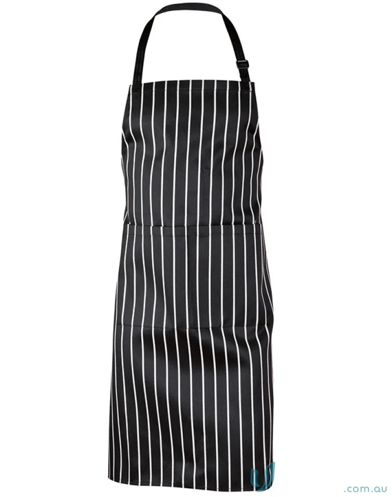 Winning Spirit AP04 Bib Stripe Apron in Black/White