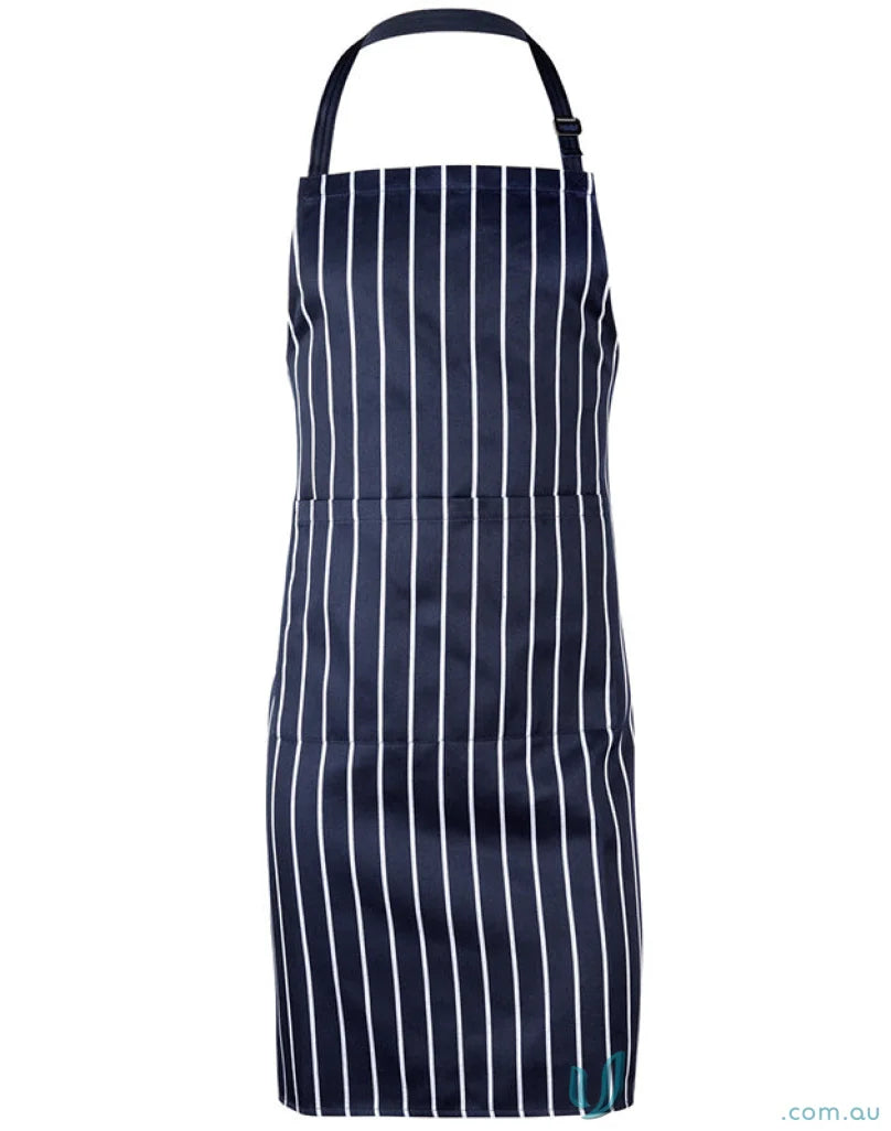 Winning Spirit AP04 Bib Stripe Apron in Navy/White