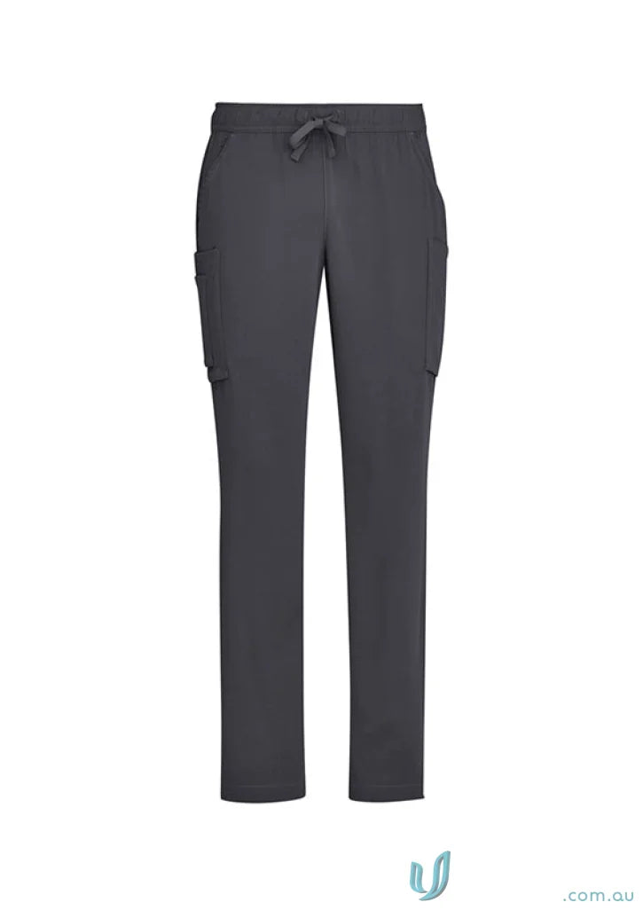 Gray drawstring cargo pants from Biz Avery Straight Leg Scrub Pant for Men
