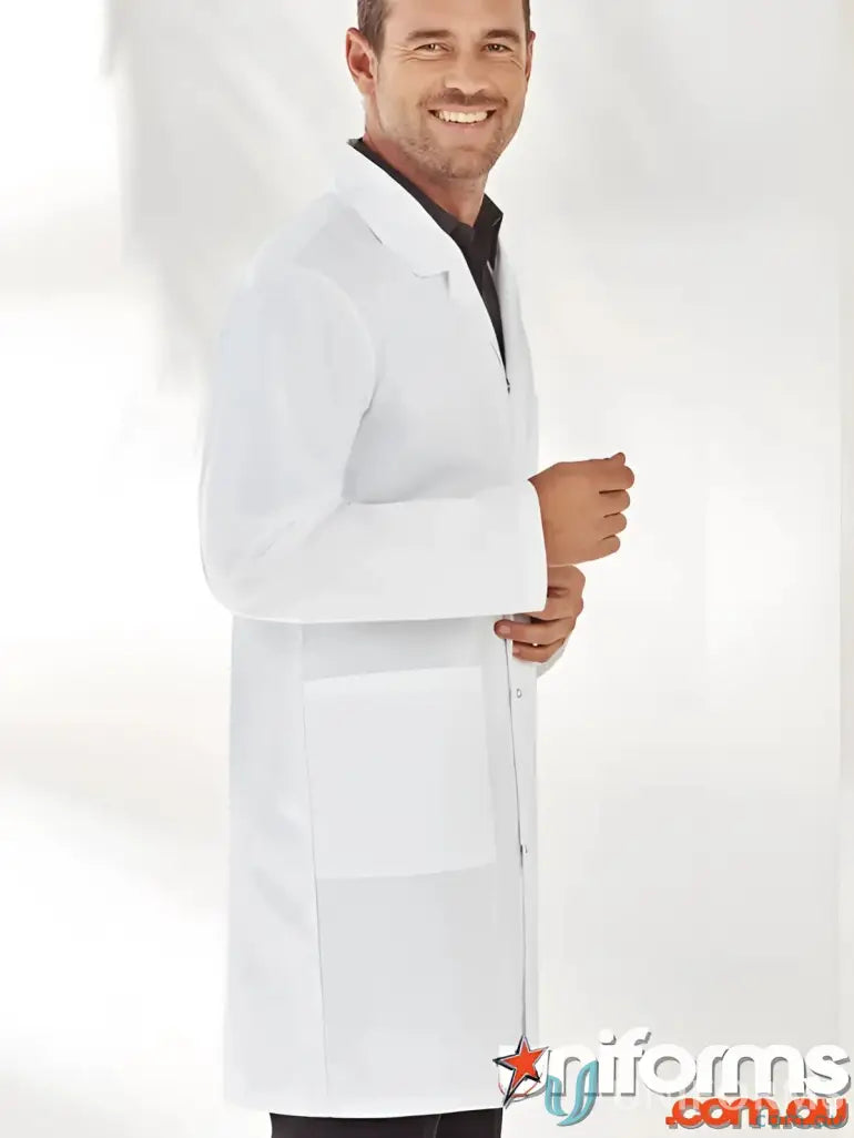 White Biz Collection Adult Lab Coat with lab coat h132ml and natural stretch fabric