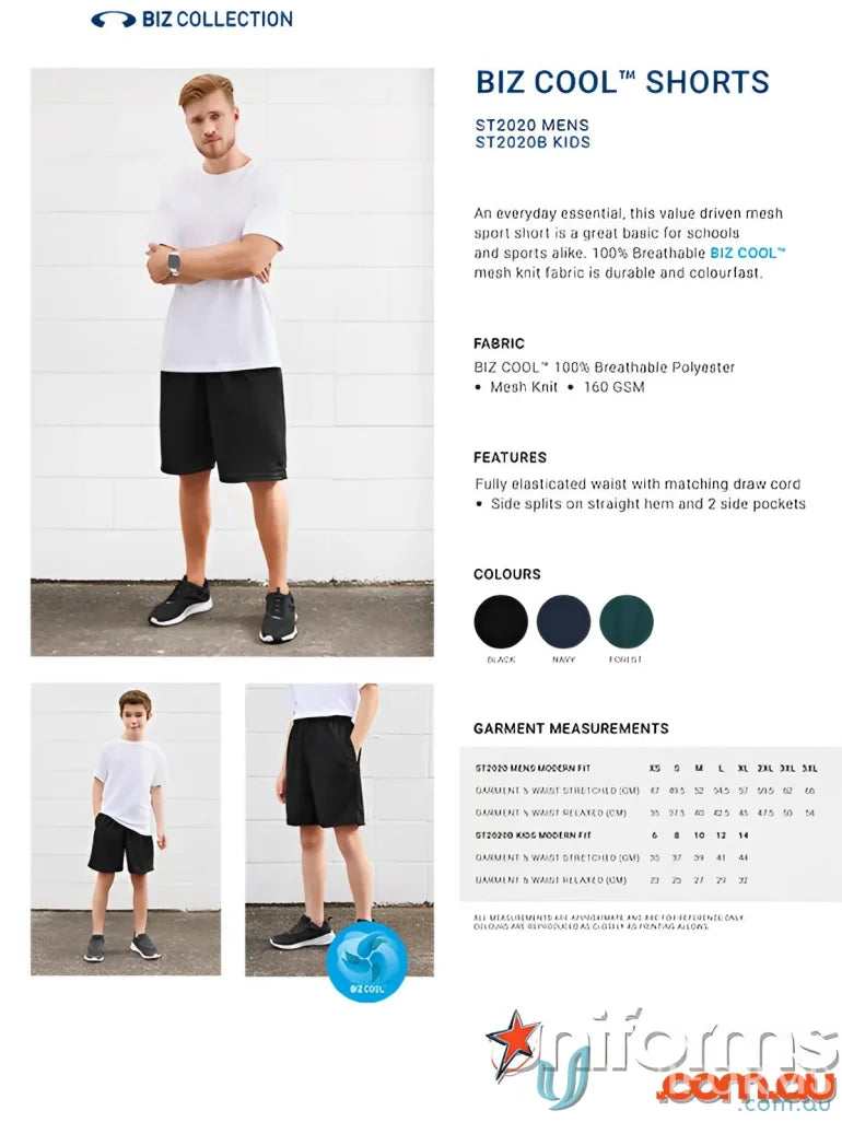 Biz Collection ST2020 Biz Collection Bizcool Shorts