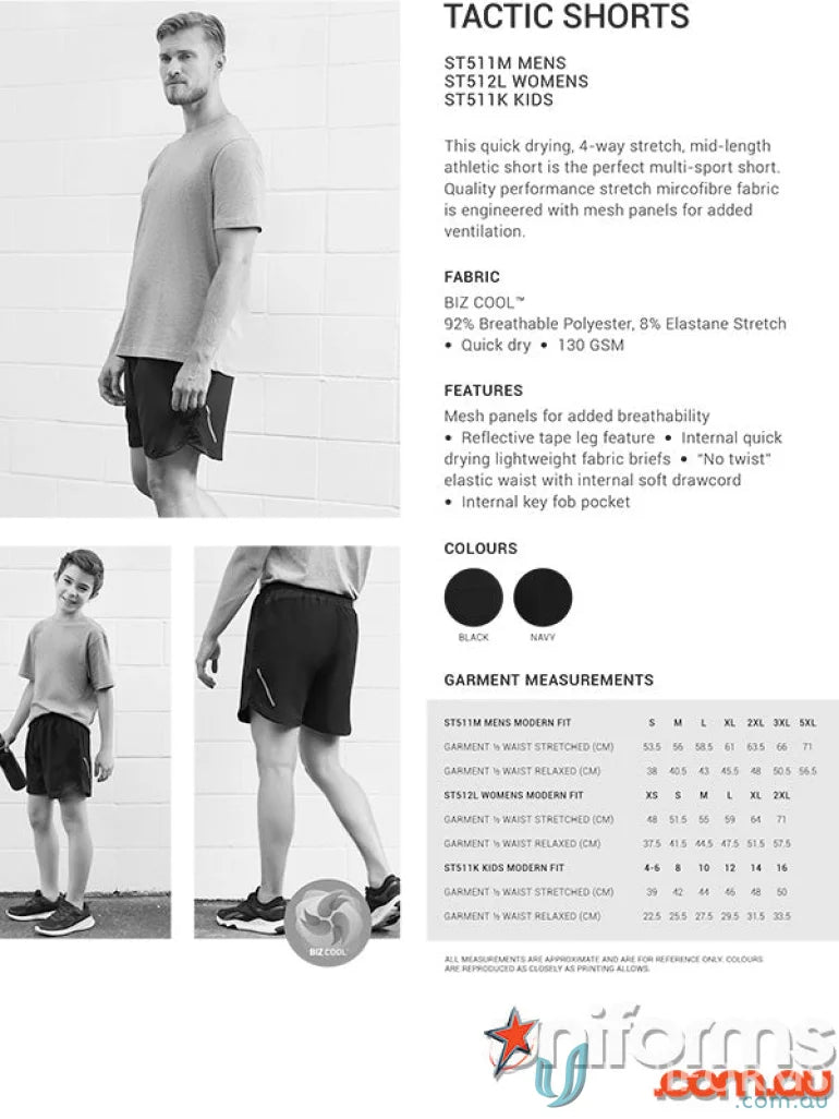 Biz Collection ST511K-1 Biz Collection Kids Tactic Shorts
