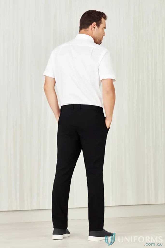 Biz Collection CL958ML-1 Biz Comfort Waist Flat Front Pant in Black