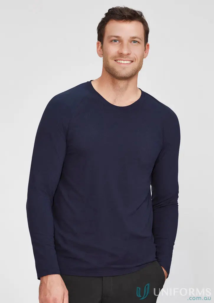 Biz Collection CT247ML-1 Biz Mens Performance LS Tee in navy front product image