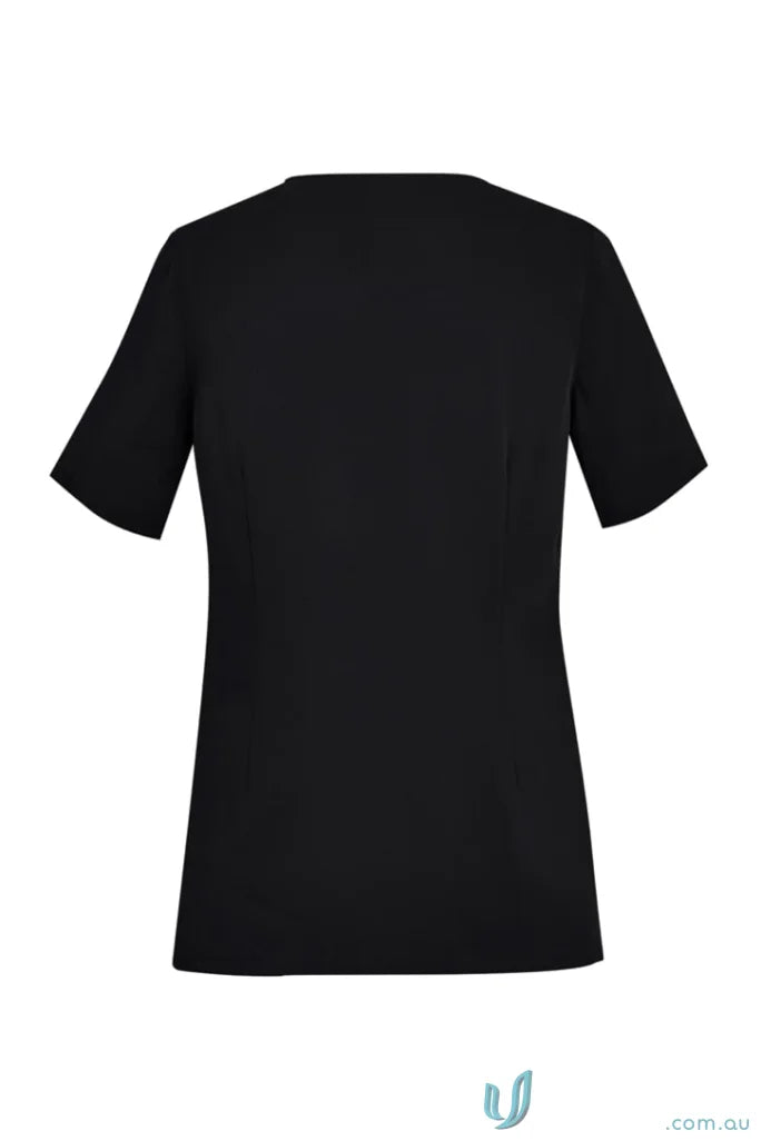 Biz Collection CST942LS Avery Ladies Round Neck Scrub Top in Black