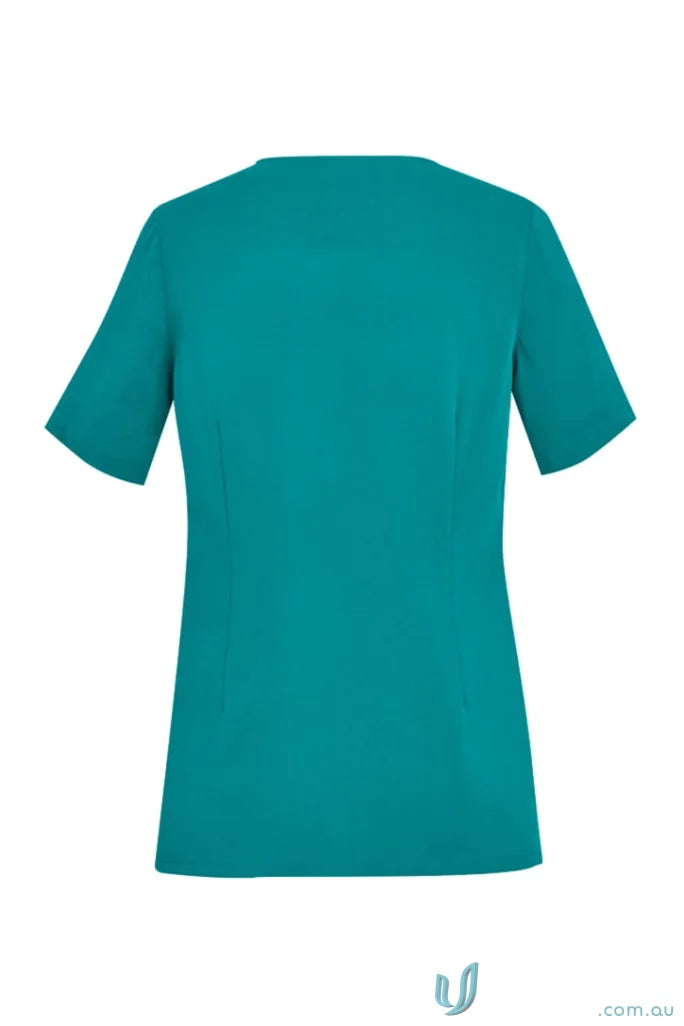 Biz Collection CST942LS Avery Ladies Round Neck Scrub Top in Teal