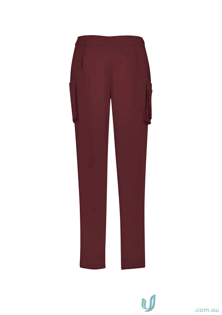 Biz Collection CSP943LL Avery Ladies Slim Leg Scrub Pant in Burgundy
