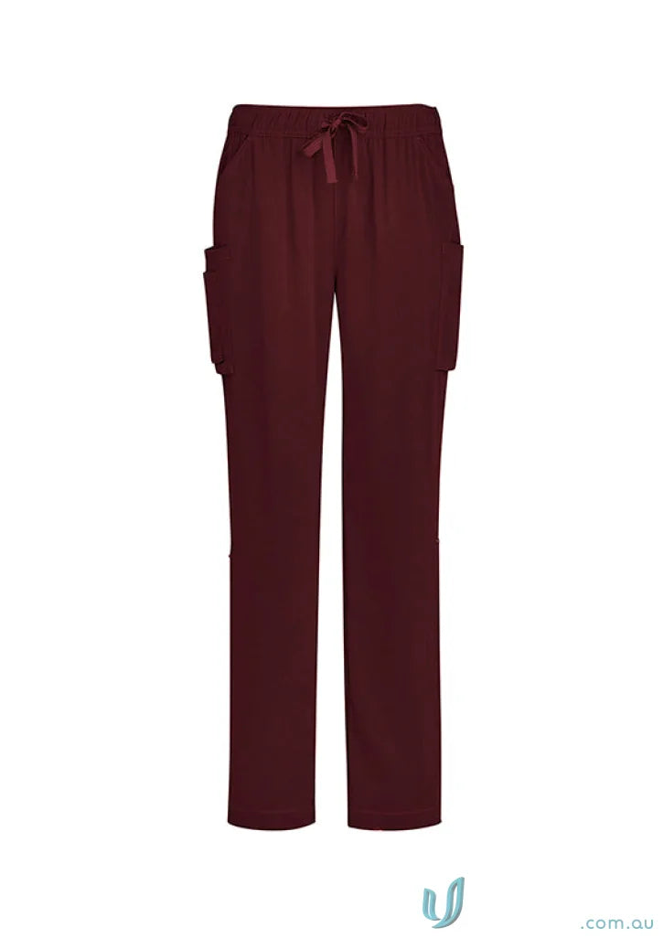 Biz Collection CSP944LL Avery Ladies Straight Leg Scrub Pant in Burgundy