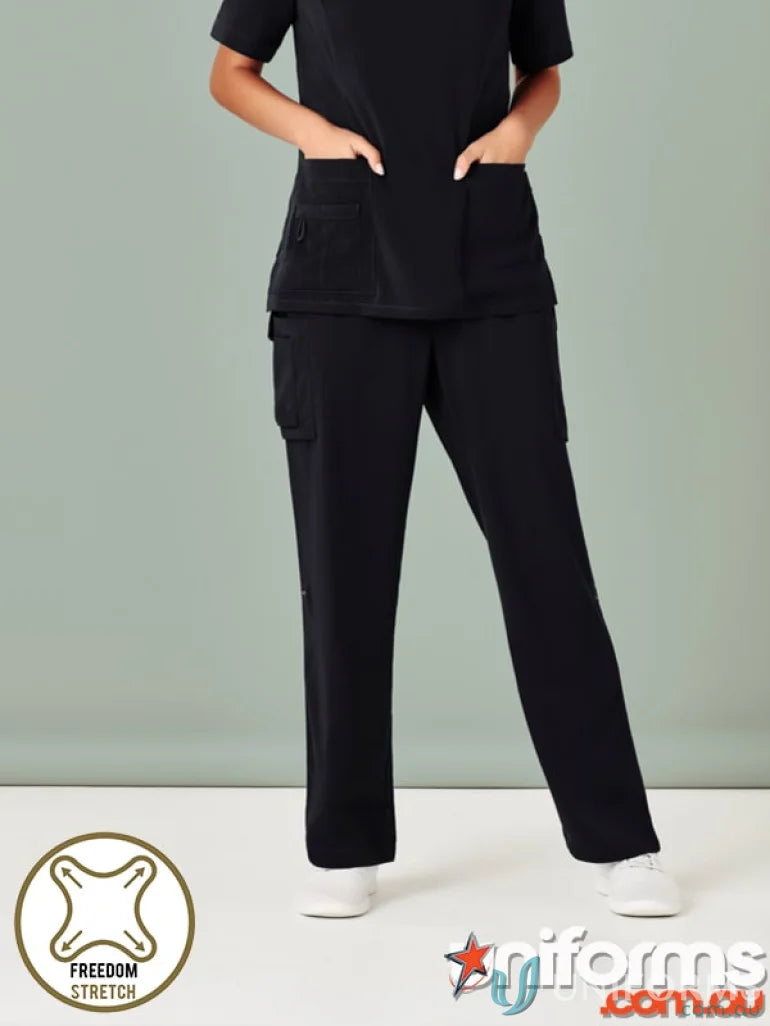 Biz Collection CSP944LL Avery Ladies Straight Leg Scrub Pant in Black