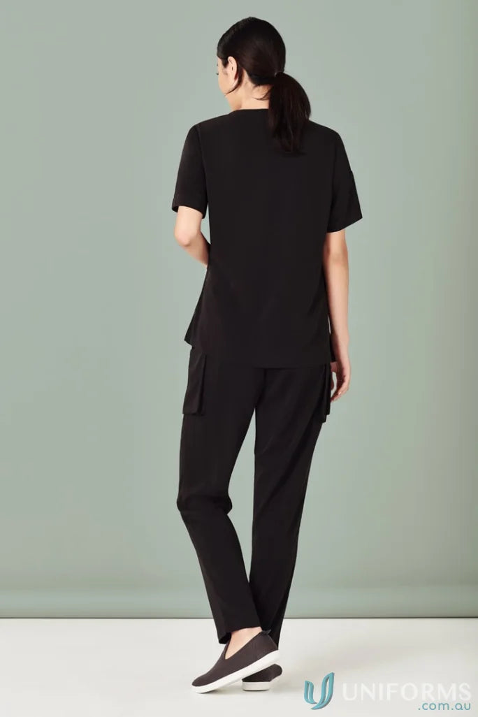 Biz Collection CST941LS Avery Ladies V-Neck Scrub Top in Black