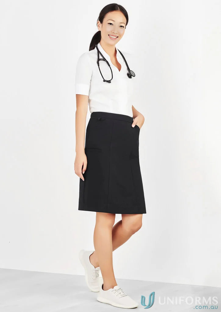 Biz Collection CL956LS-1 Bizcare Comfort Waist Cargo Skirt in Black front product image