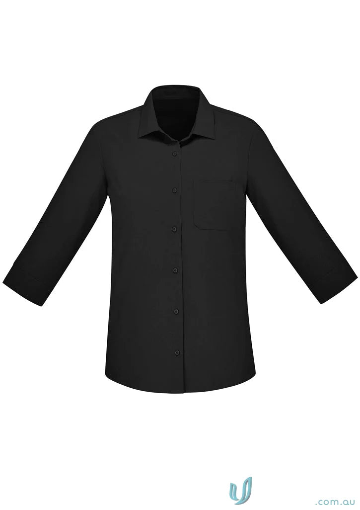 Biz Collection CS951LT-1 Bizcare Easy Stretch 3Q Sleeve Shirt in Black