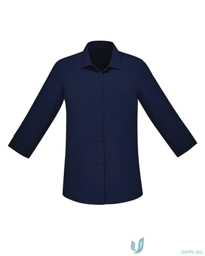 Biz Collection CS951LT-1 Bizcare Easy Stretch 3Q Sleeve Shirt in Navy