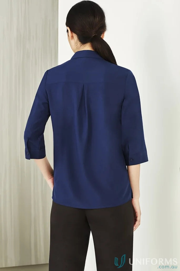 Biz Collection CS951LT-1 Bizcare Easy Stretch 3Q Sleeve Shirt in Navy