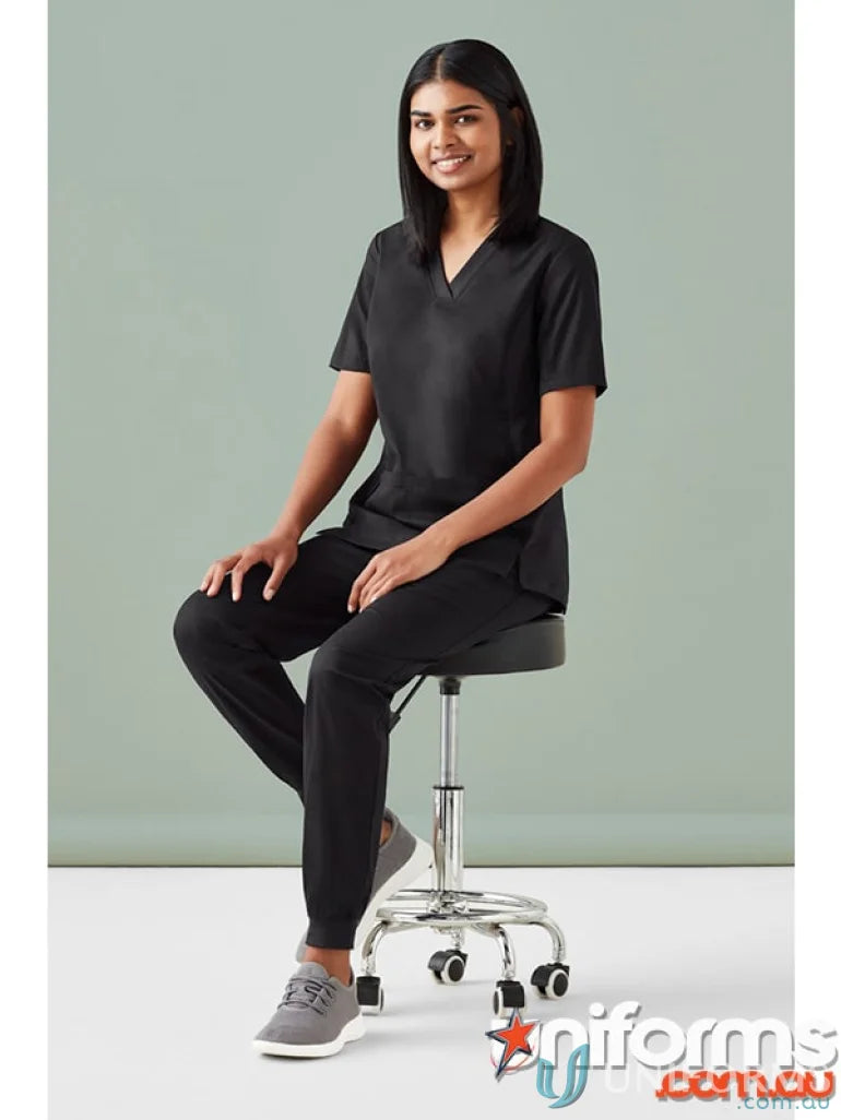 Black Bizcare Women’s Riley Slim Leg Scrub Pant for comfy medical wear