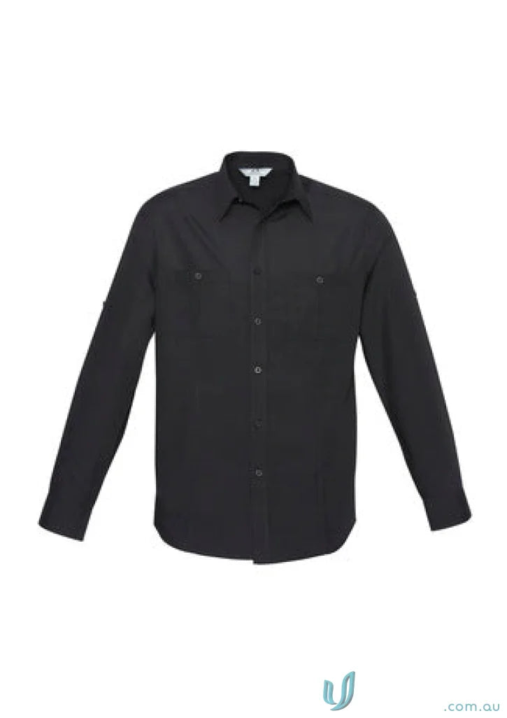 Black Bondi Long Sleeve Roll Up LS Shirt for a professional appearance