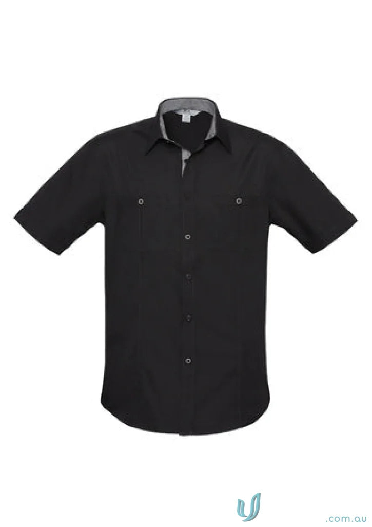 Black short-sleeve Bondi SS shirt for mens Bondi style and all-day comfort