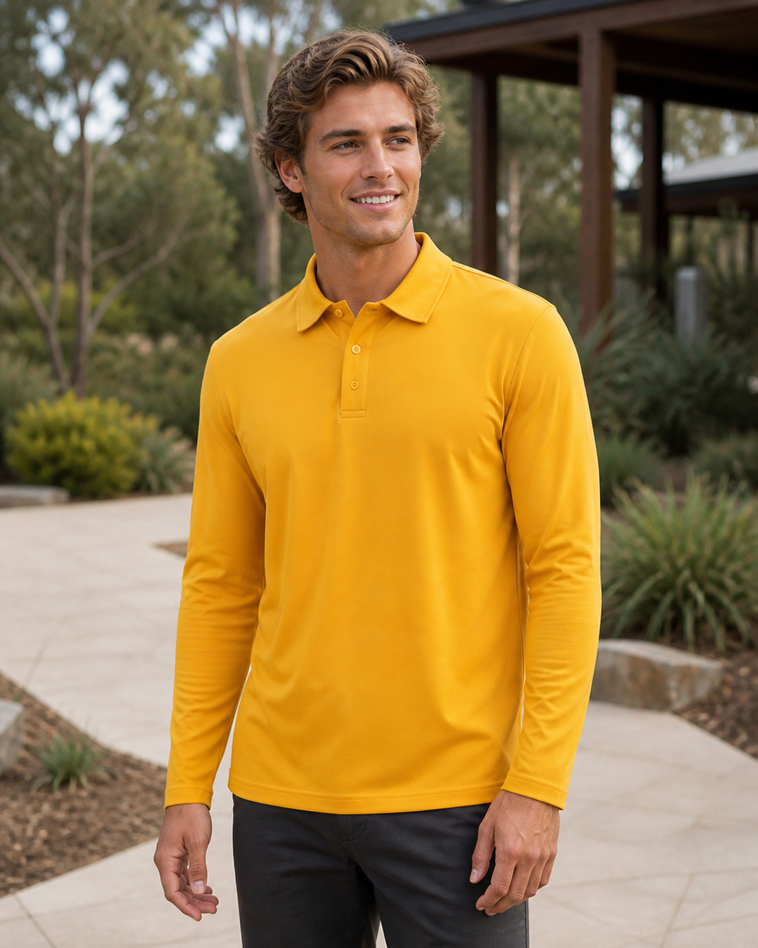 Botany LS Polo on male model