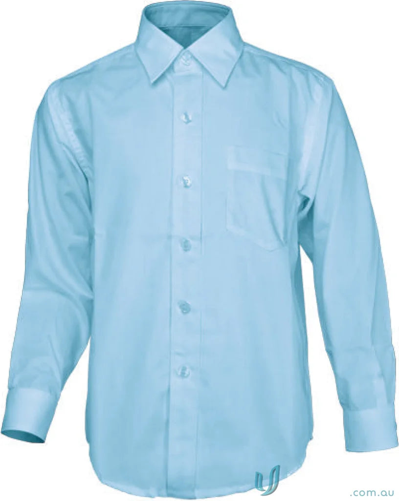 Bocini CS1310 Boys LS School Shirt in Blue