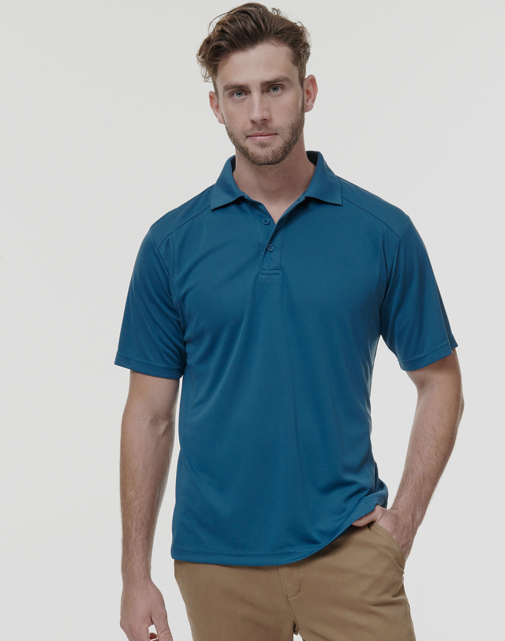 Winning Spirit PS59 Breathable Bamboo Charcoal Polo in Aegean Blue