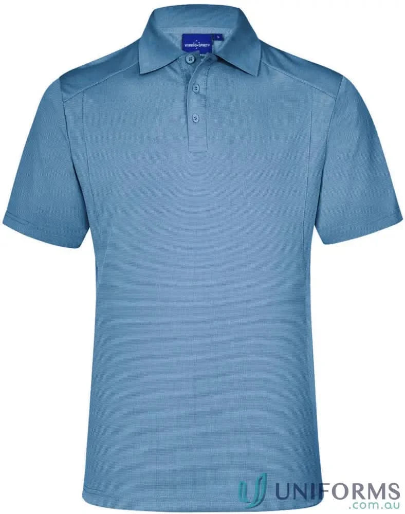 Winning Spirit PS59 Breathable Bamboo Charcoal Polo in Arctic Blue