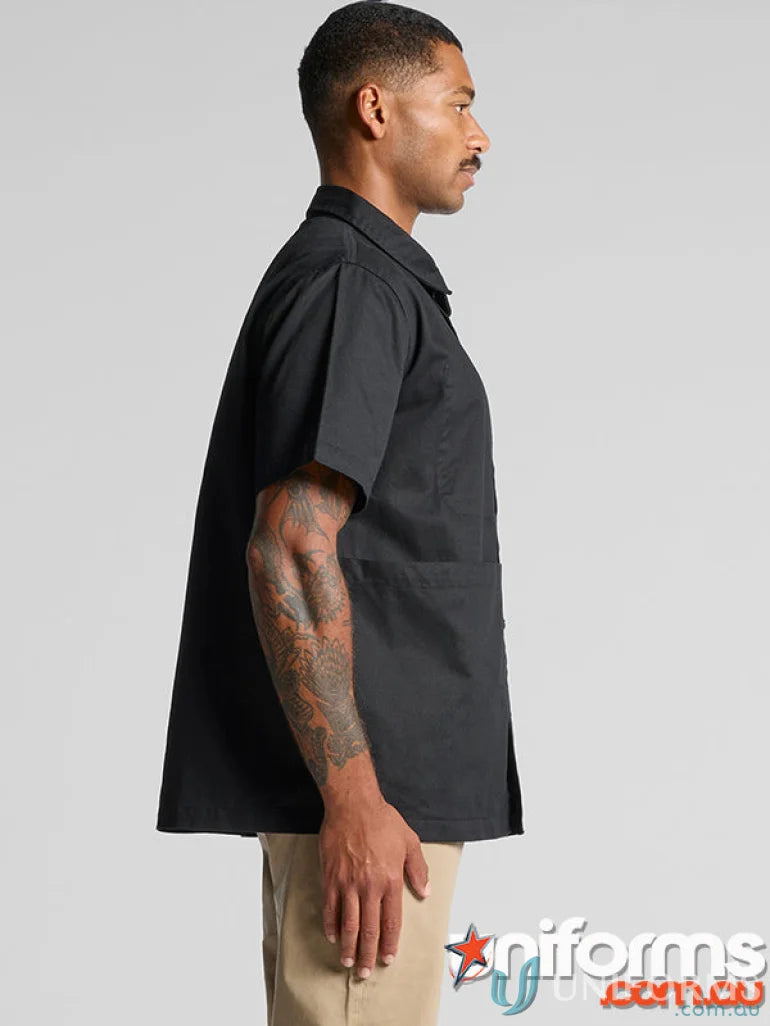 Black short-sleeved uniform shirt from Brewery Shirt, perfect workwear for uniforms