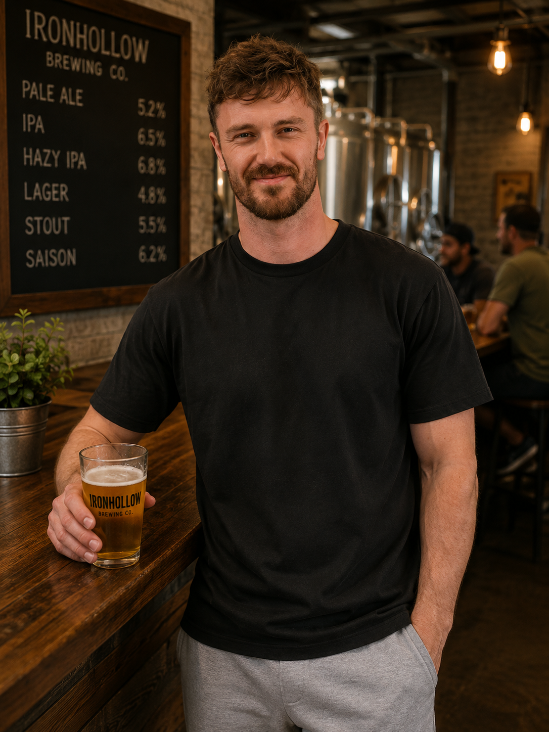 man drinking a beer
