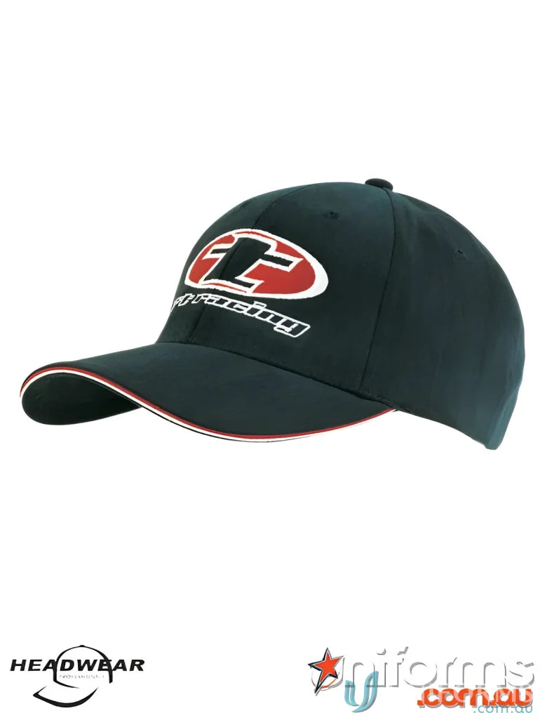 Black baseball cap with logo, perfect for work uniforms and casual workwear