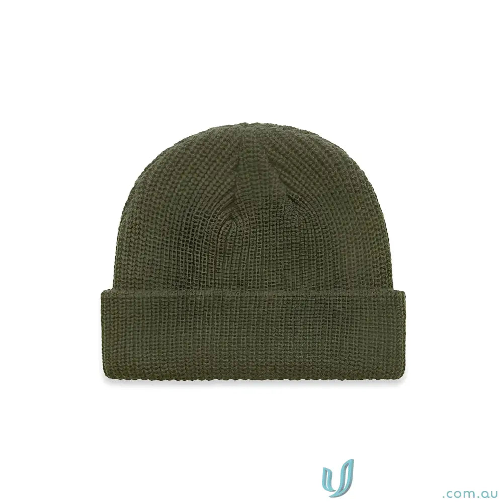Acrylic Beanie 1120 Cable Beanie in Army