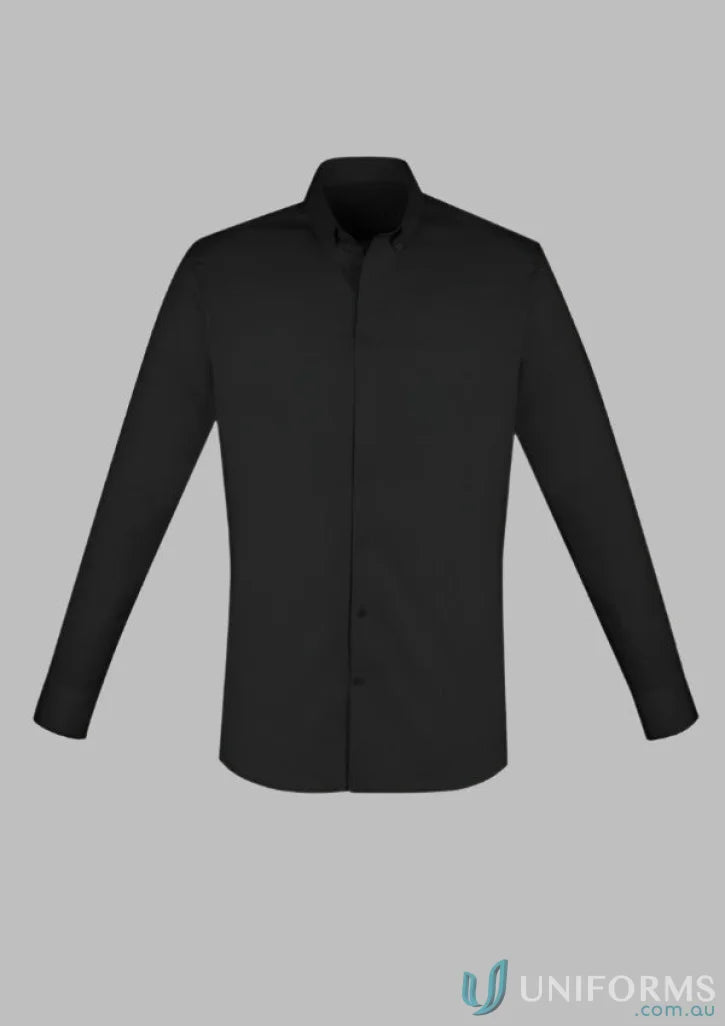 Men’s Camden Cotton Rich LS Shirt in black long-sleeve dress style