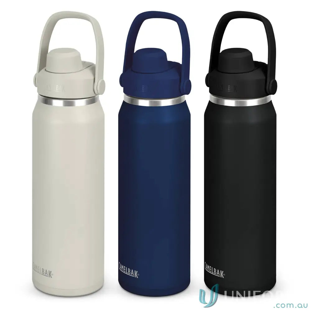 Three insulated water bottles featuring Thrive Chug Vacuum and double wall vacuum insulation