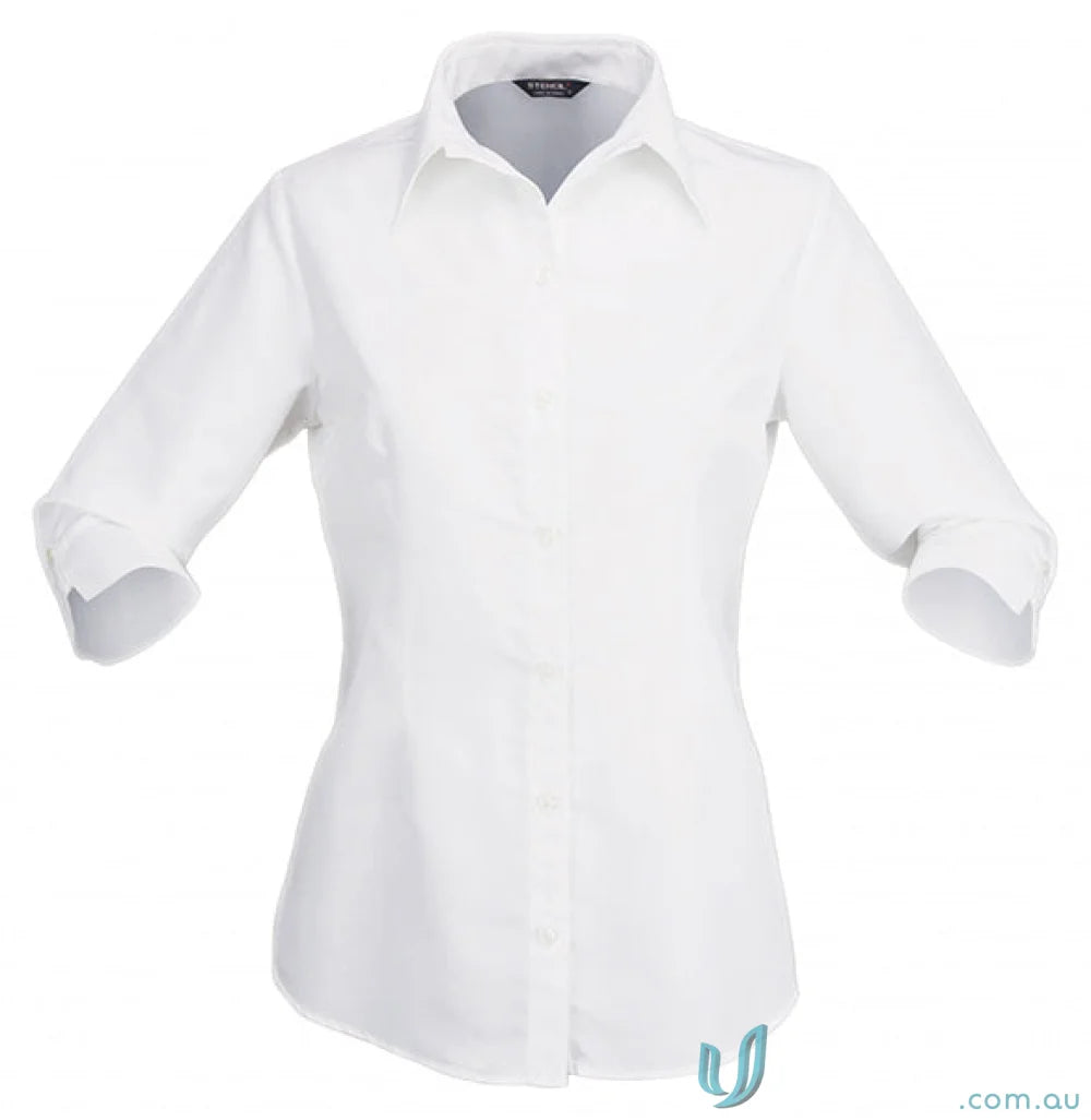 Stencil 2135Q Candidate Ladies 3/4 Sleeve Shirts in White