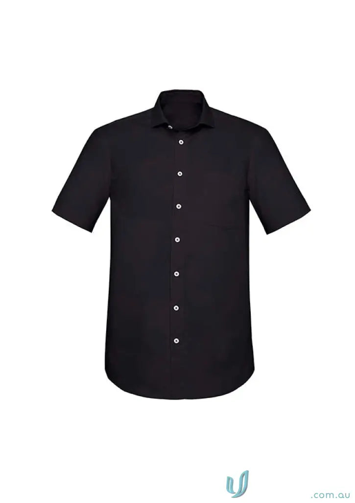 Black Charlie Classic Fit SS Shirt with mechanical stretch RS968MS for style and comfort
