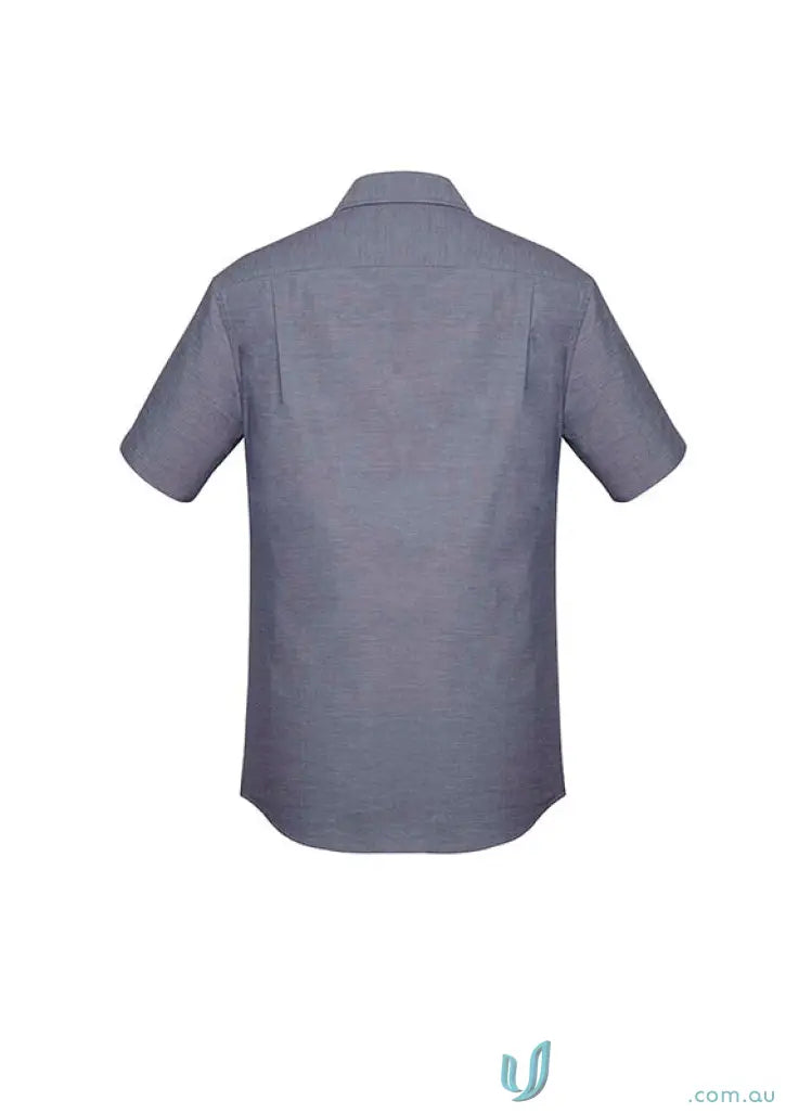 Gray short-sleeved Charlie Classic Fit RS968MS shirt with mechanical stretch