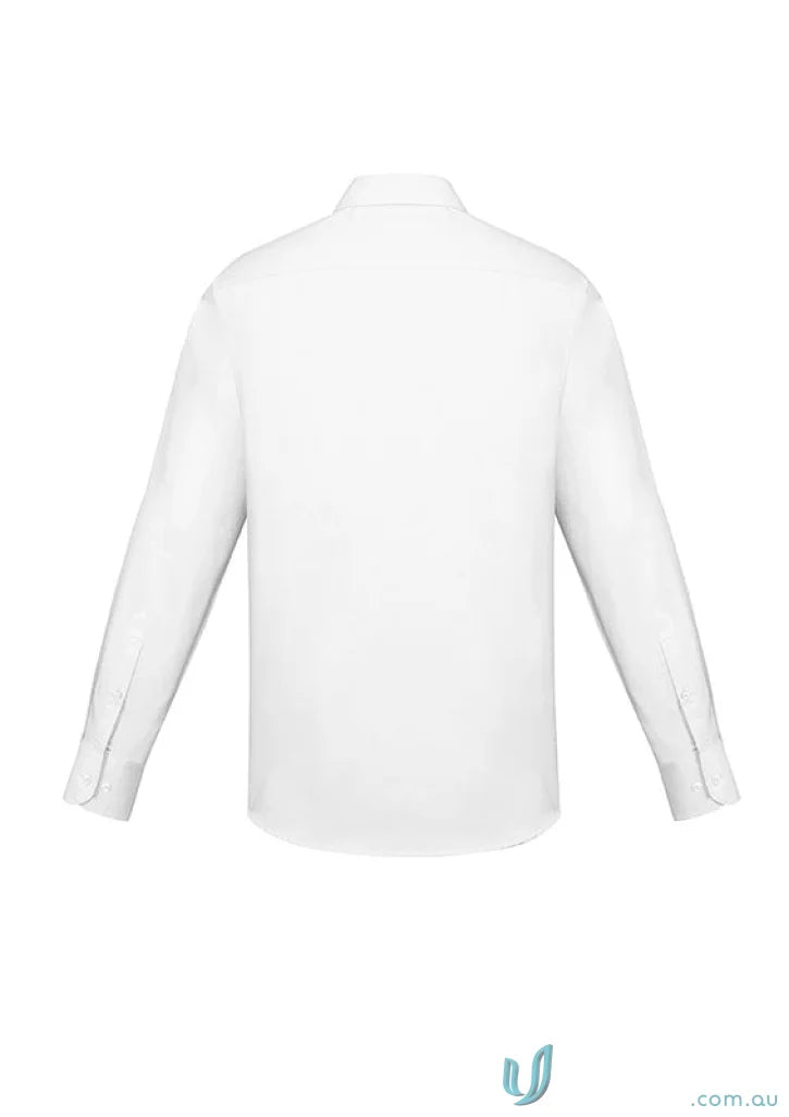 Charlie Slim Fit LS Shirt with mechanical stretch and white buttons in white