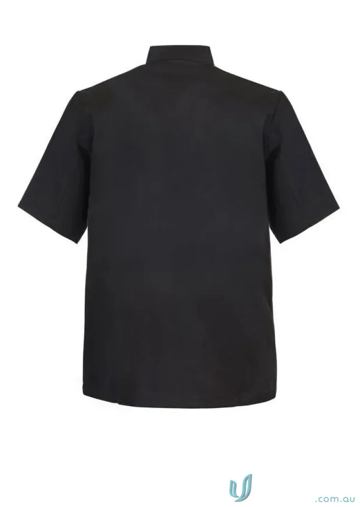 WorkCraft CJ041 Chef SS Tunic with Concealed Press Studs in Black