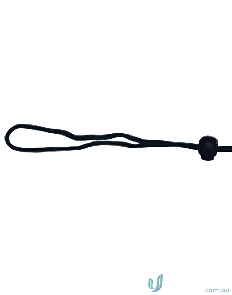 Black elastic cord with loop and bead for winning spirit chin strap with break-away clip