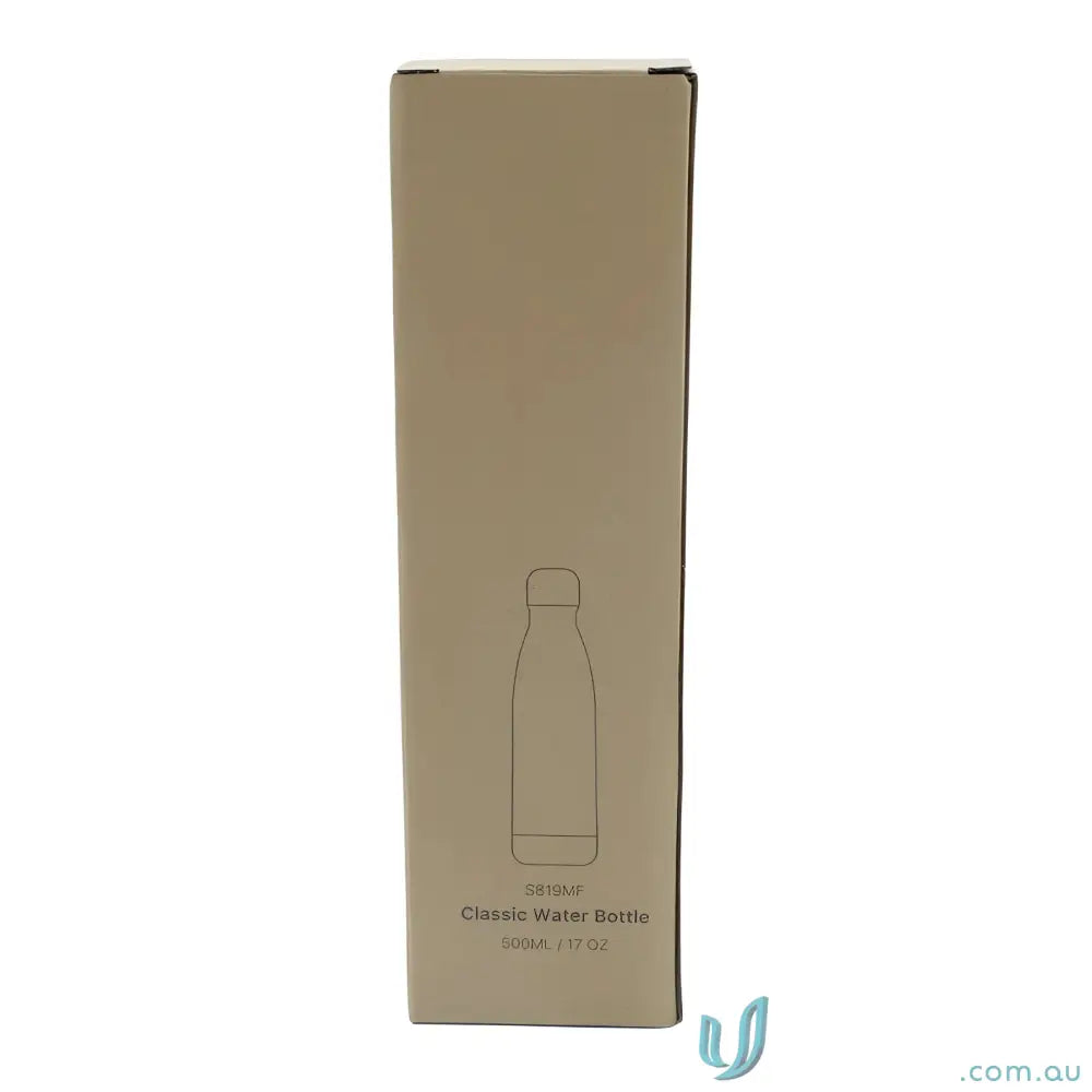 Cardboard box for a water bottle for the Classic 500ml Stainless Steel Vacuum Insulated Drinks Bottle