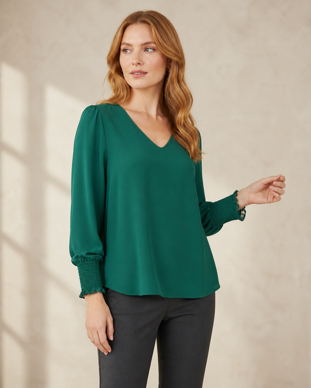Cleo Shirred Cuff Top