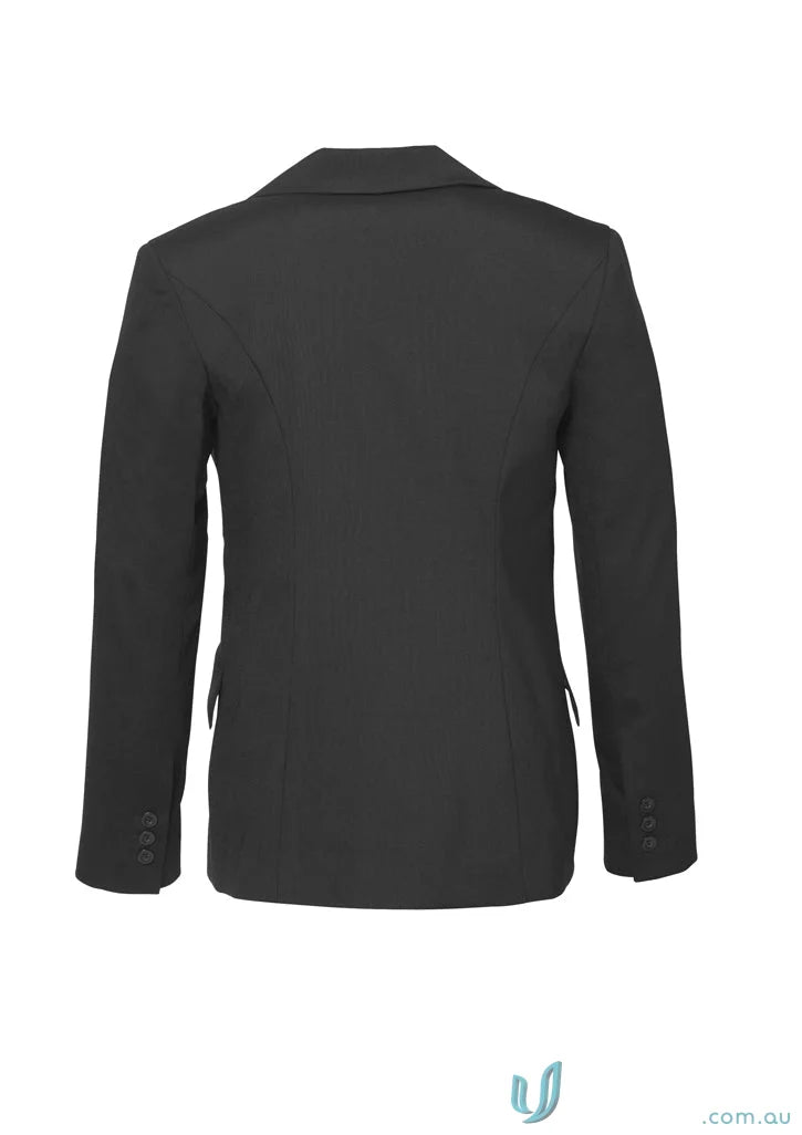 Comfort Wool Longline Ladies Jacket with Black Suit Jacket and embroidery access zip
