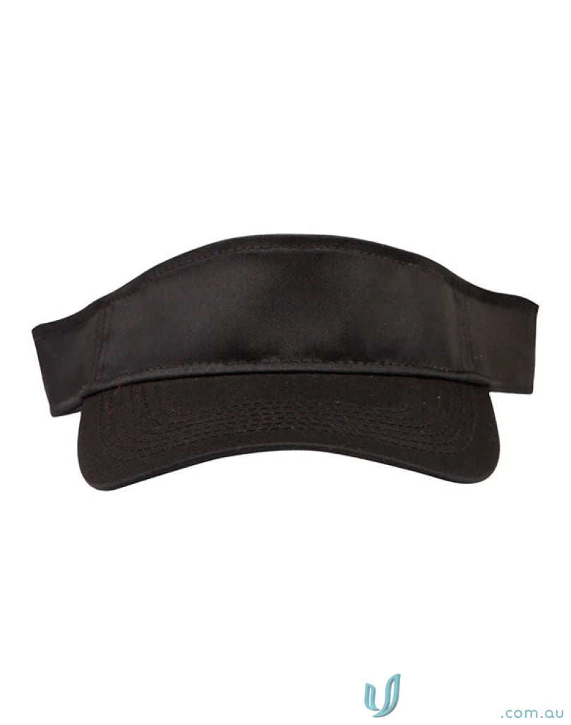 Black sun visor from Winning Spirit Contrast Sandwich Visor, ch49 contrast sandwich style