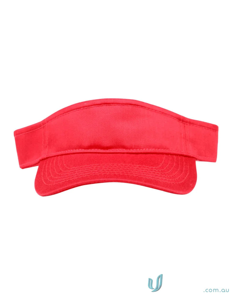 Red sun visor from Winning Spirit Contrast featuring CH49 Contrast Sandwich Visor design